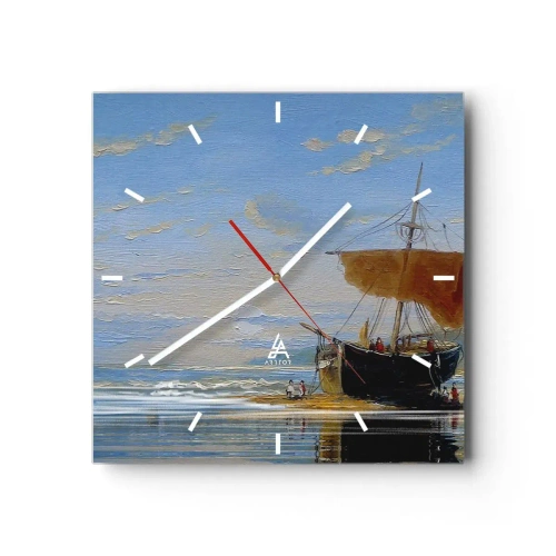 Nástěnné hodiny - Voda, země, vzduch - 40x40 cm