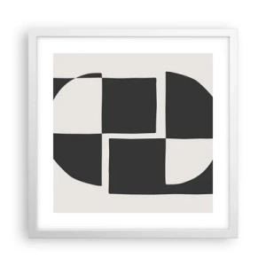 Plakát v bílém rámu - Antitéza – syntéza - 40x40 cm