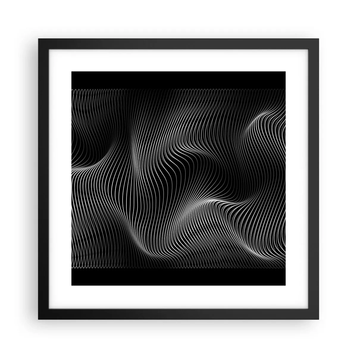 Plakát v černém rámu - Tanec světla v prostoru - 40x40 cm