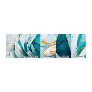 Vzor Fototapety Samolepicí Deluxe Sticker - Modrá abstrakce se zlatým motivem - Kus, Art Deco, Jemný - 100x30 cm