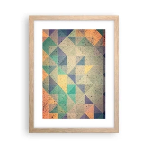 Plakát v rámu světlý dub - Republika trojúhelníků - 30x40 cm