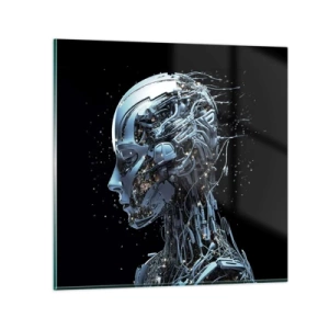 Obraz na skle - Technologie je žena - 50x50 cm