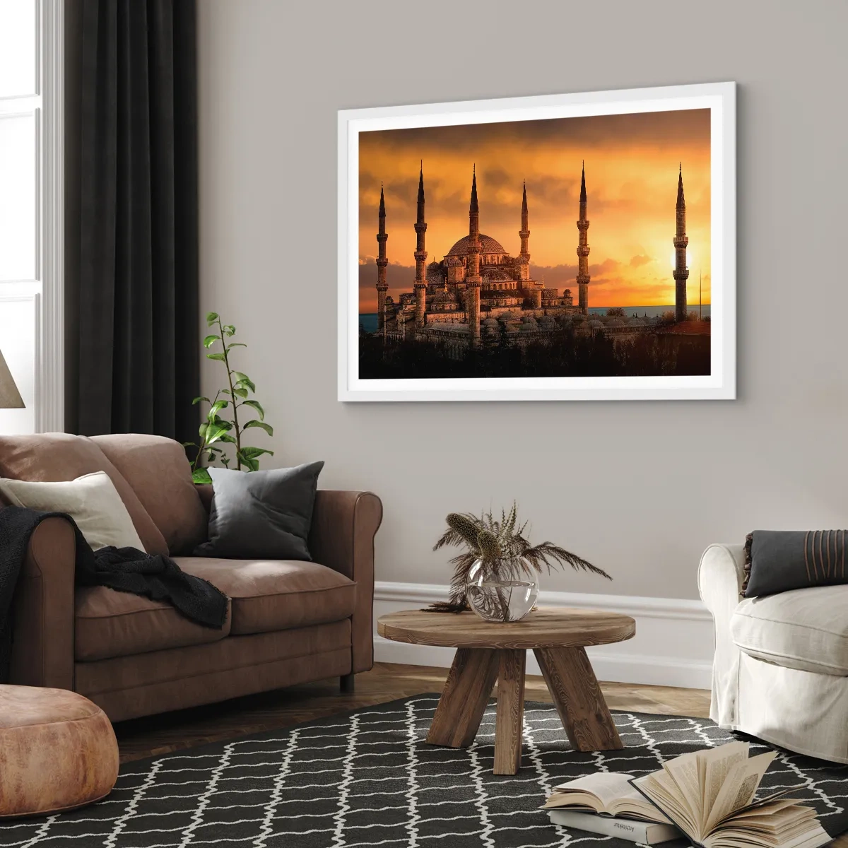 Plakát v bílém rámu - Bůh je velký - 40x30 cm