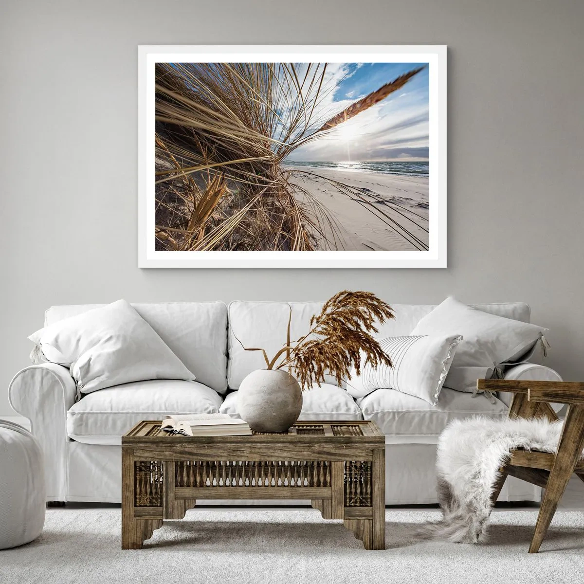 Plakát v bílém rámu - Setkání živlů - 50x50 cm