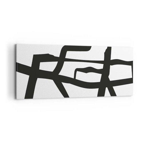 Obraz na plátně - Černobílá konstrukce - 100x40 cm