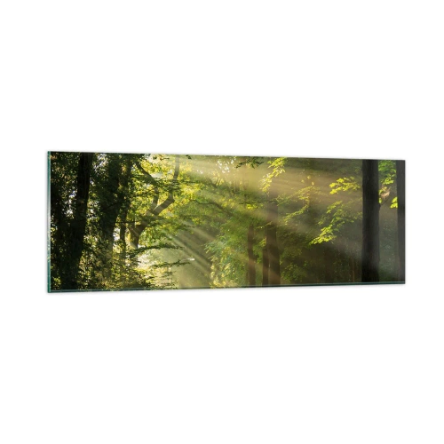 Obraz na skle - Lesní okamžik - 90x30 cm