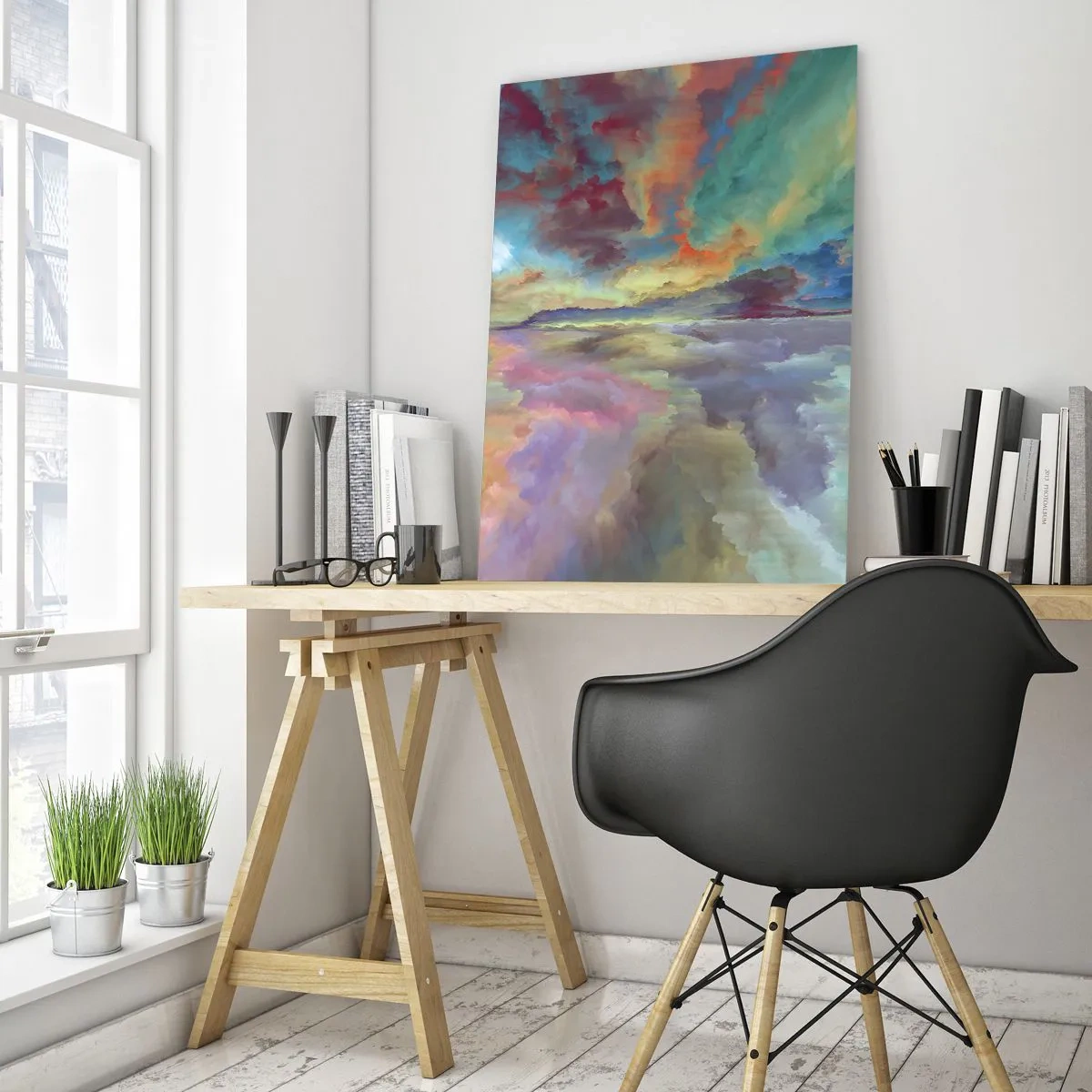 Obraz na skle - Dvě nebe - 50x70 cm
