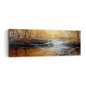 Obraz na plátně - Zlatý potok - 90x30 cm