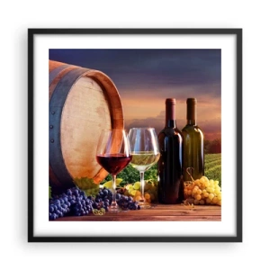 Plakát v černém rámu - Tady má život chuť - 50x50 cm