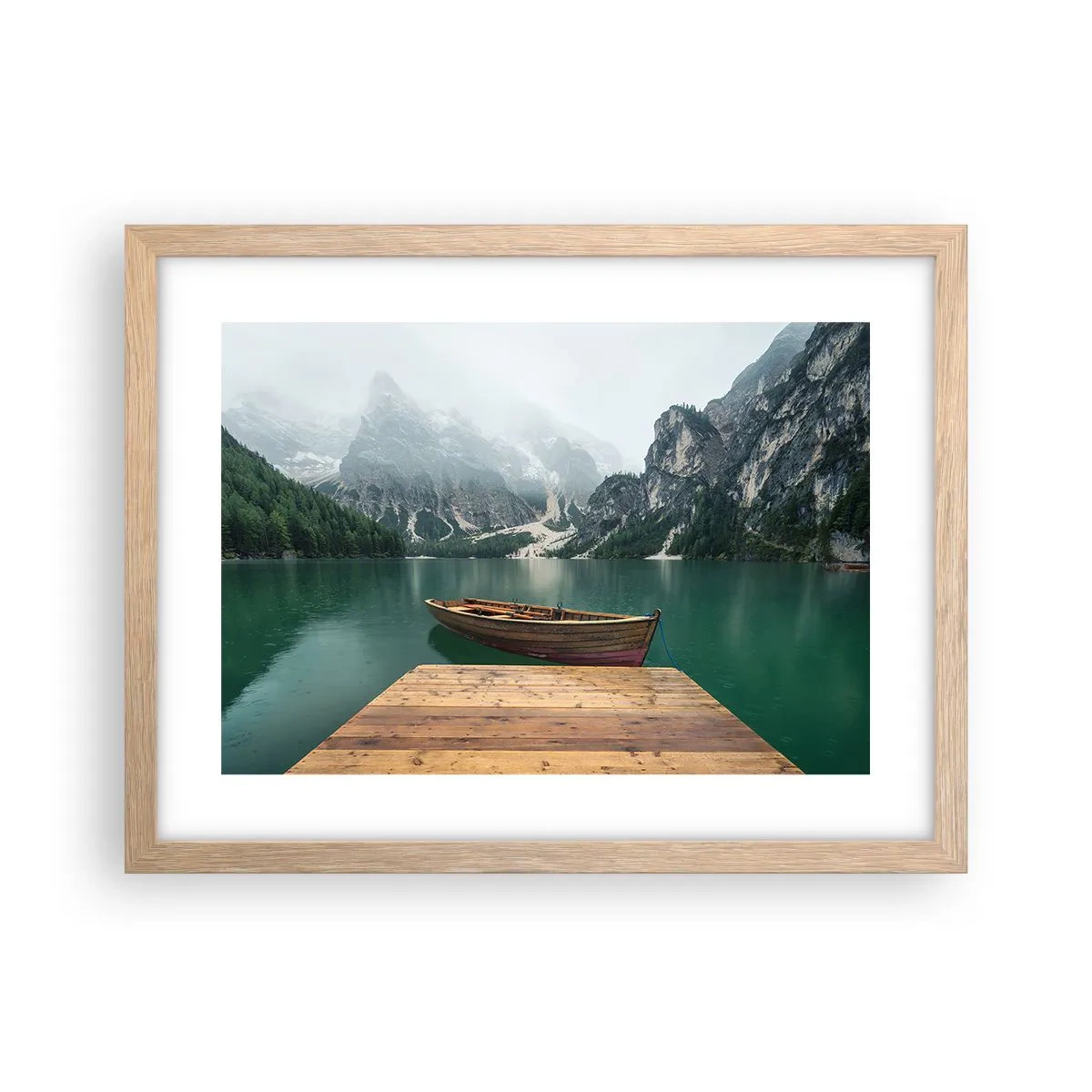 Plakát v rámu světlý dub - „Hrdé skály vepředu“ - 40x30 cm