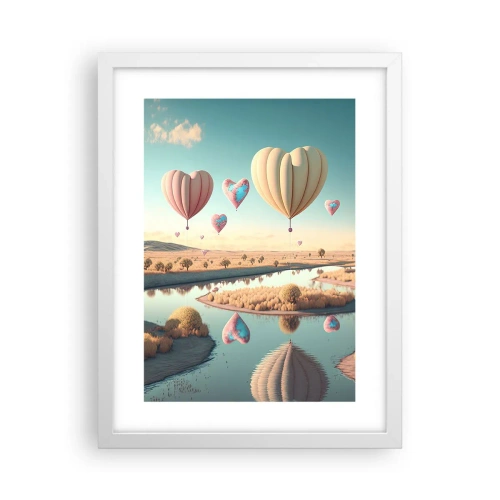 Plakát v bílém rámu - Láska tě nechá vzlétnout - 30x40 cm