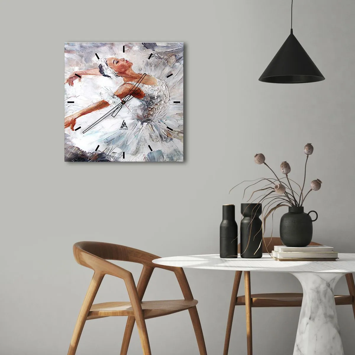 Nástěnné hodiny - Jemná a lehká jako tyl - 40x40 cm