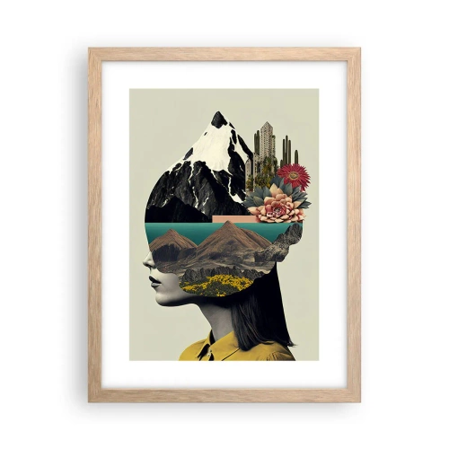 Plakát v rámu světlý dub - Žena – vždy tajemství - 30x40 cm