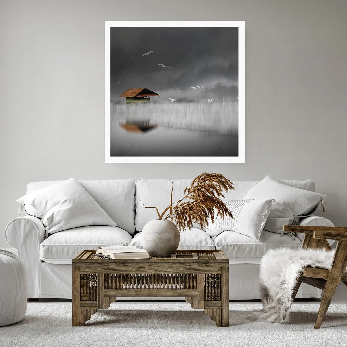 Plakát - Úkryt před deštěm - 60x60 cm