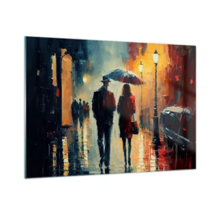 Obraz na skle - Městská love story - 100x70 cm