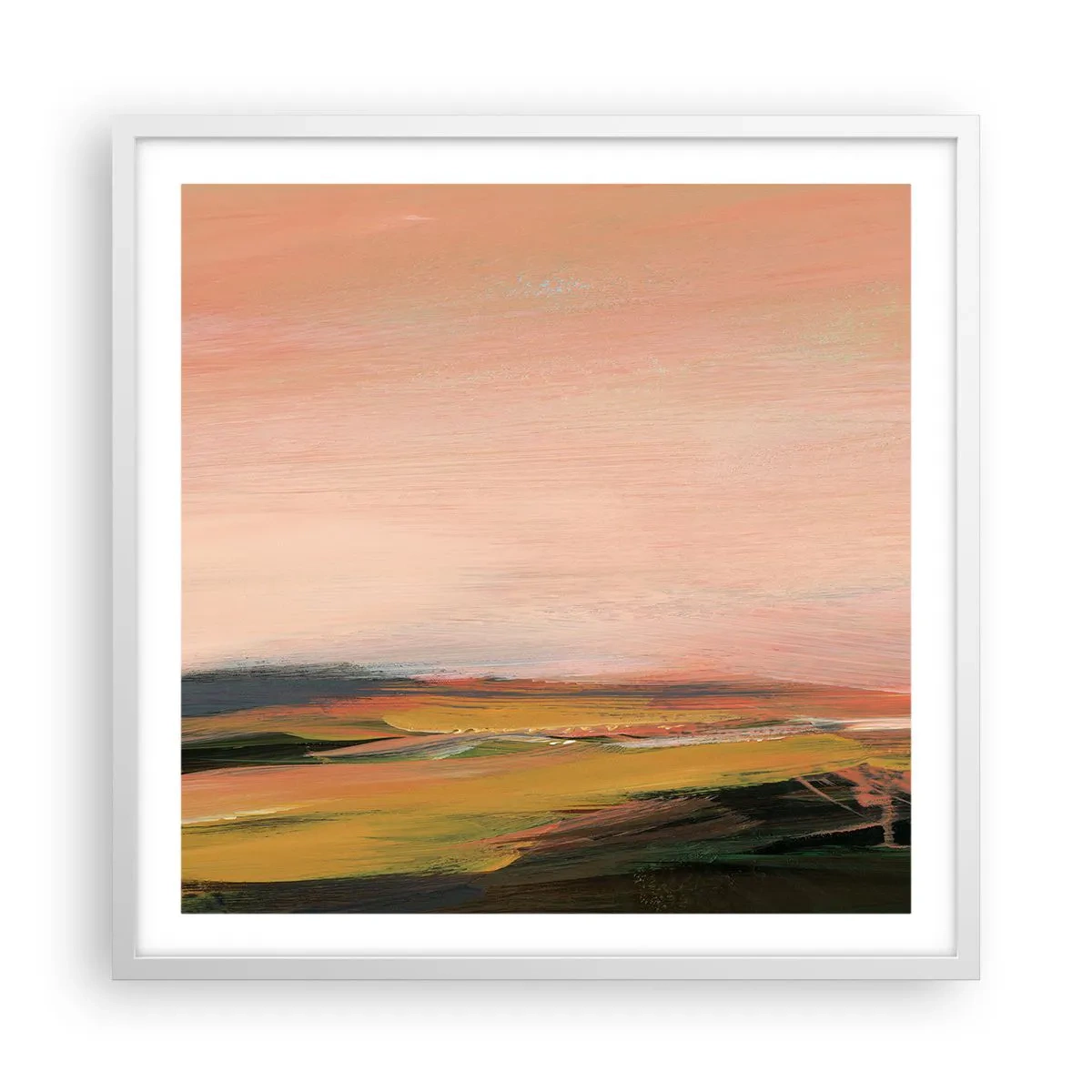 Plakát v bílém rámu - V růžových tónech - 60x60 cm