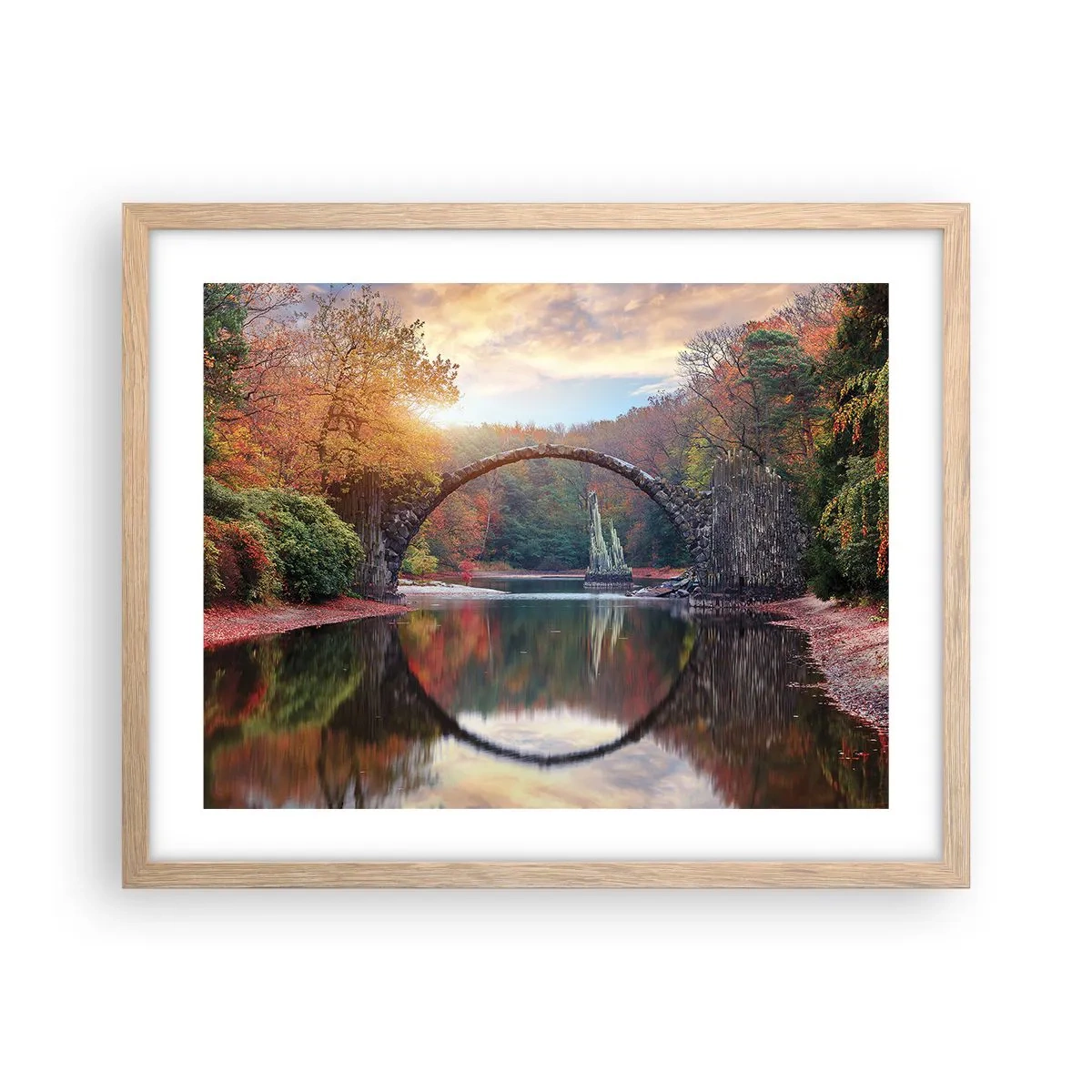 Plakát v rámu světlý dub - Za zrcadlem - 50x40 cm