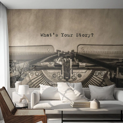 Fototapeta Premium Sand - Pověz mi - Pěnivý stroj, Vinobraní, Retro - 100x70 cm