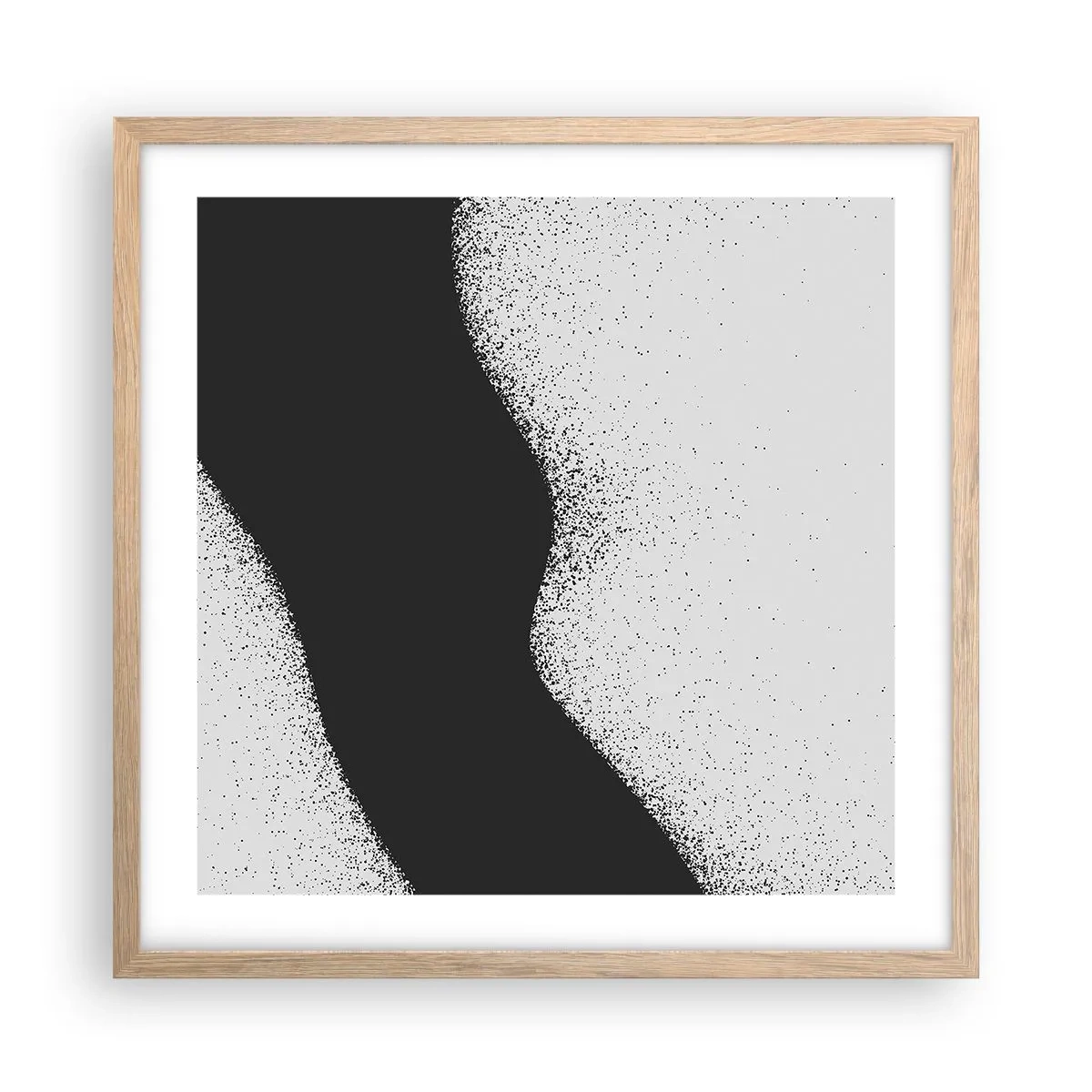 Plakát v rámu světlý dub - Plynulá rovnováha - 50x50 cm