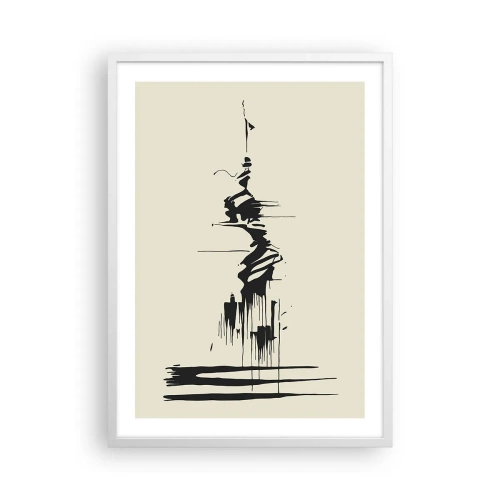 Plakát v bílém rámu - Spěšná abstrakce - 50x70 cm
