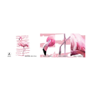 Vzor Fototapety Samolepicí Deluxe Sticker - Důstojně, i když v růžové - Plameňák, Pták, Kus - 100x30 cm