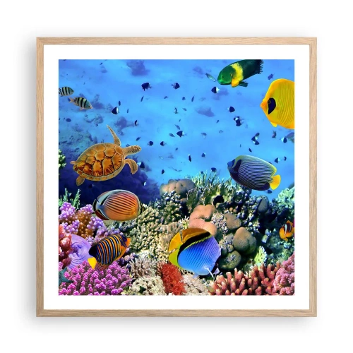 Plakát v rámu světlý dub - Co víme o životě… - 60x60 cm