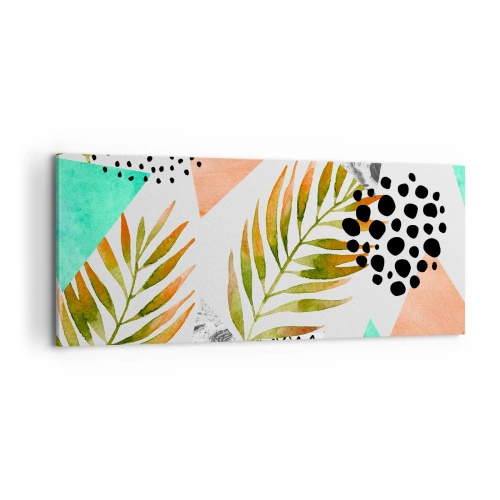 Obraz na plátně - Dekorace s palmovým listem - 100x40 cm