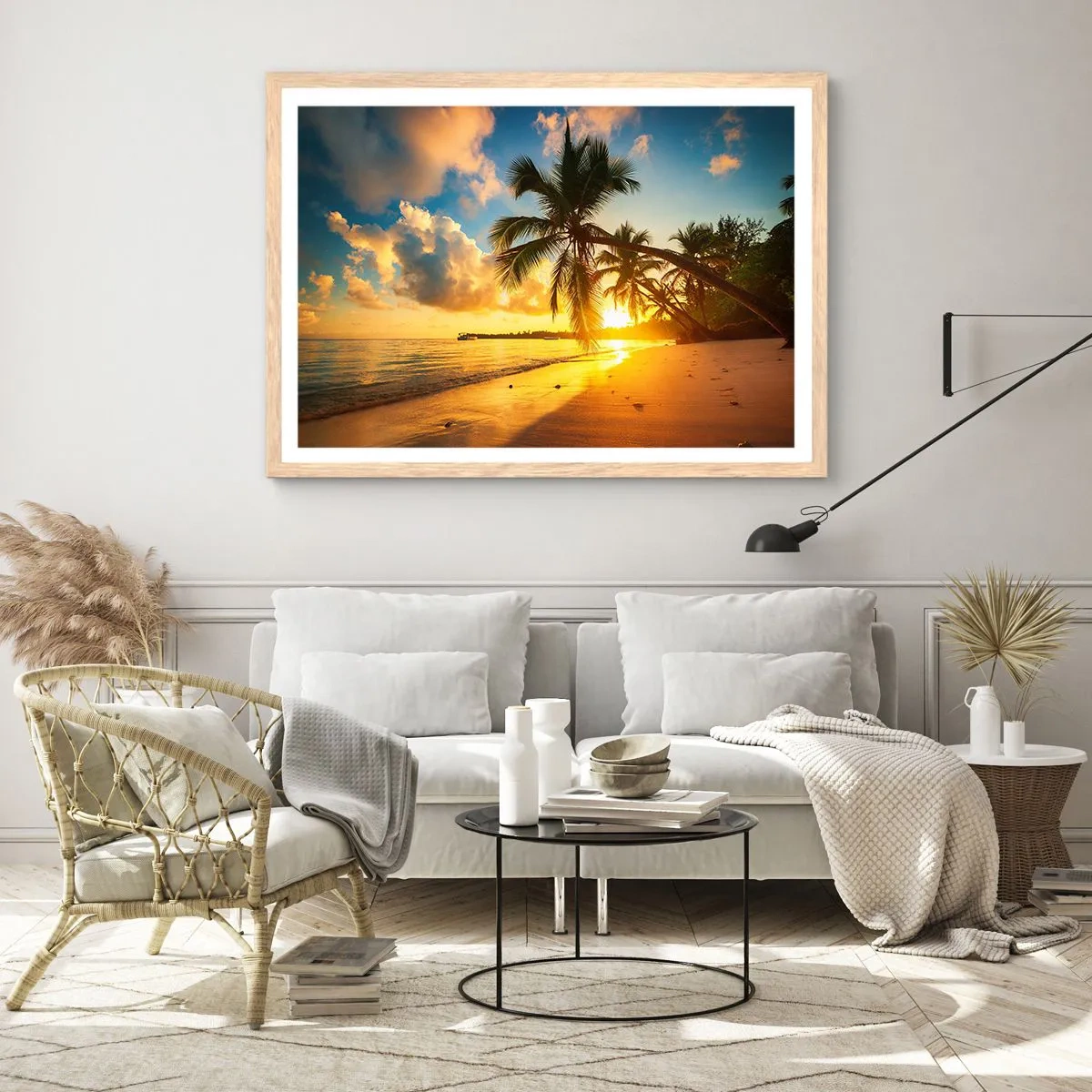 Plakát v rámu světlý dub - Karibský sen - 91x61 cm