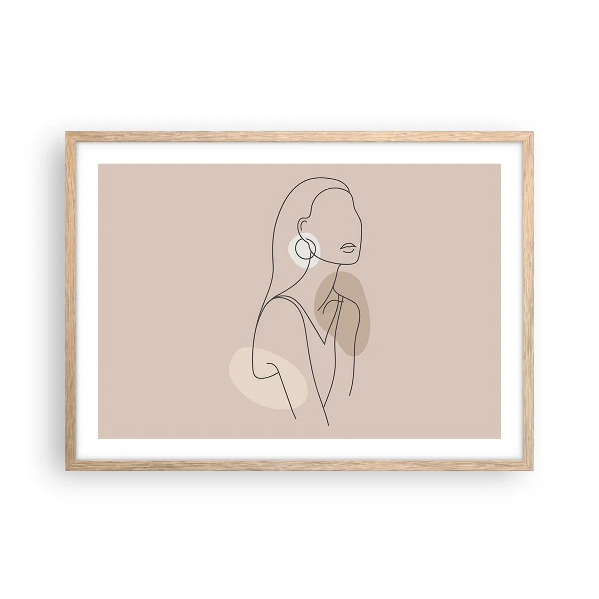 Plakát v rámu světlý dub - Dívčí ikona - 70x50 cm
