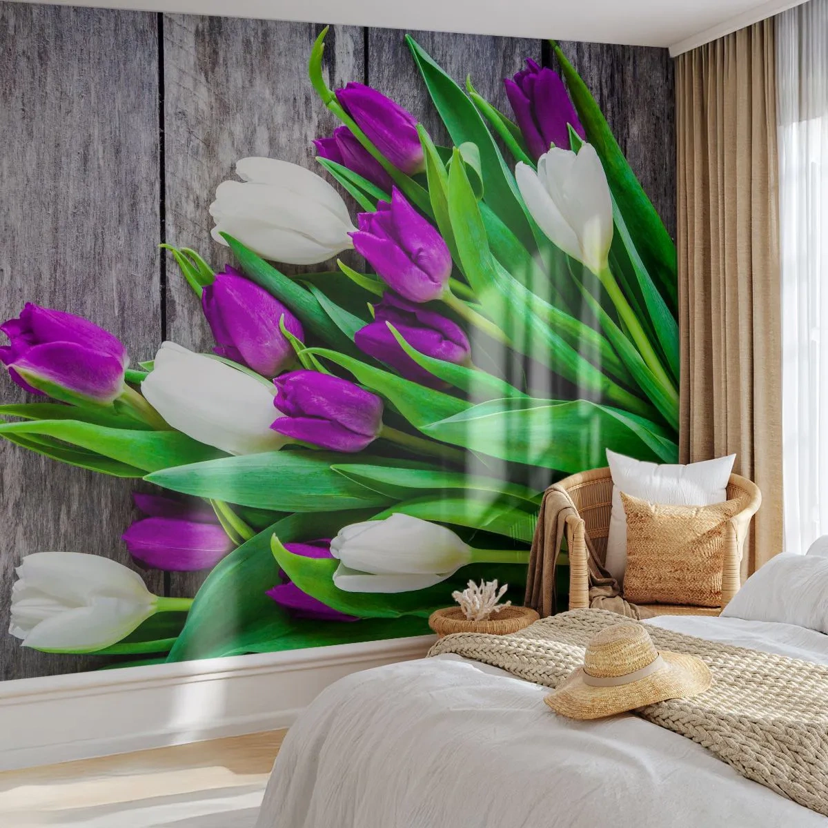 Fototapeta Samolepicí Deluxe Sticker - V den jarního svátku - Květiny, tulipány, Kytice květin - 250x175 cm