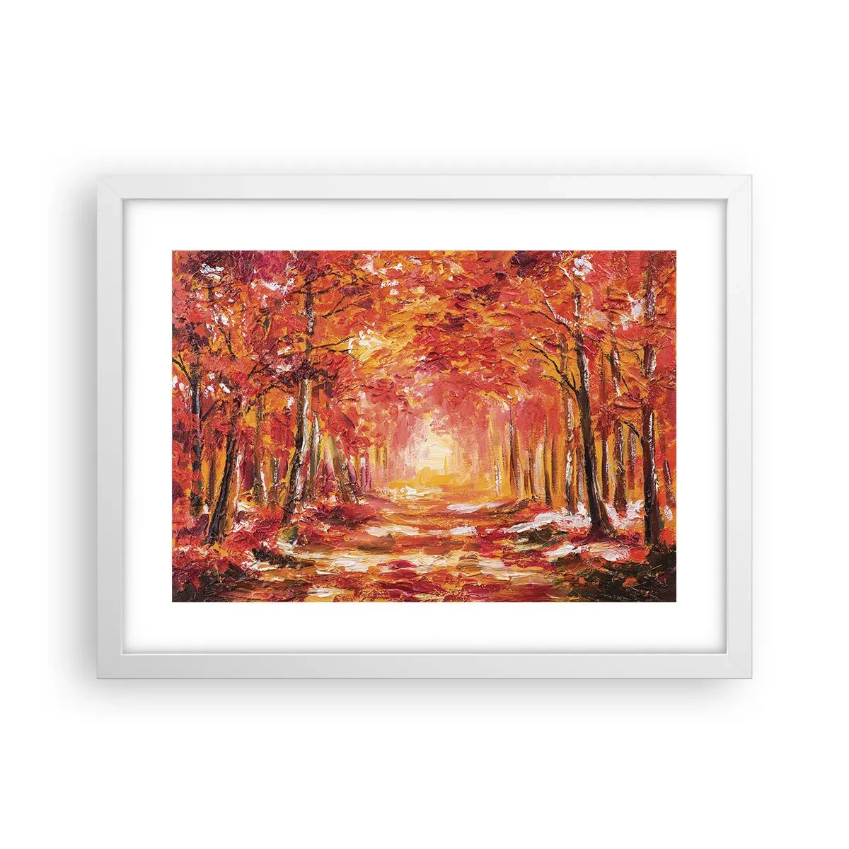 Plakát v bílém rámu - Měděný les - 40x30 cm