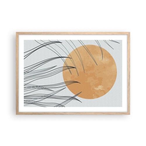 Plakát v rámu světlý dub - Vždy ke slunci - 70x50 cm