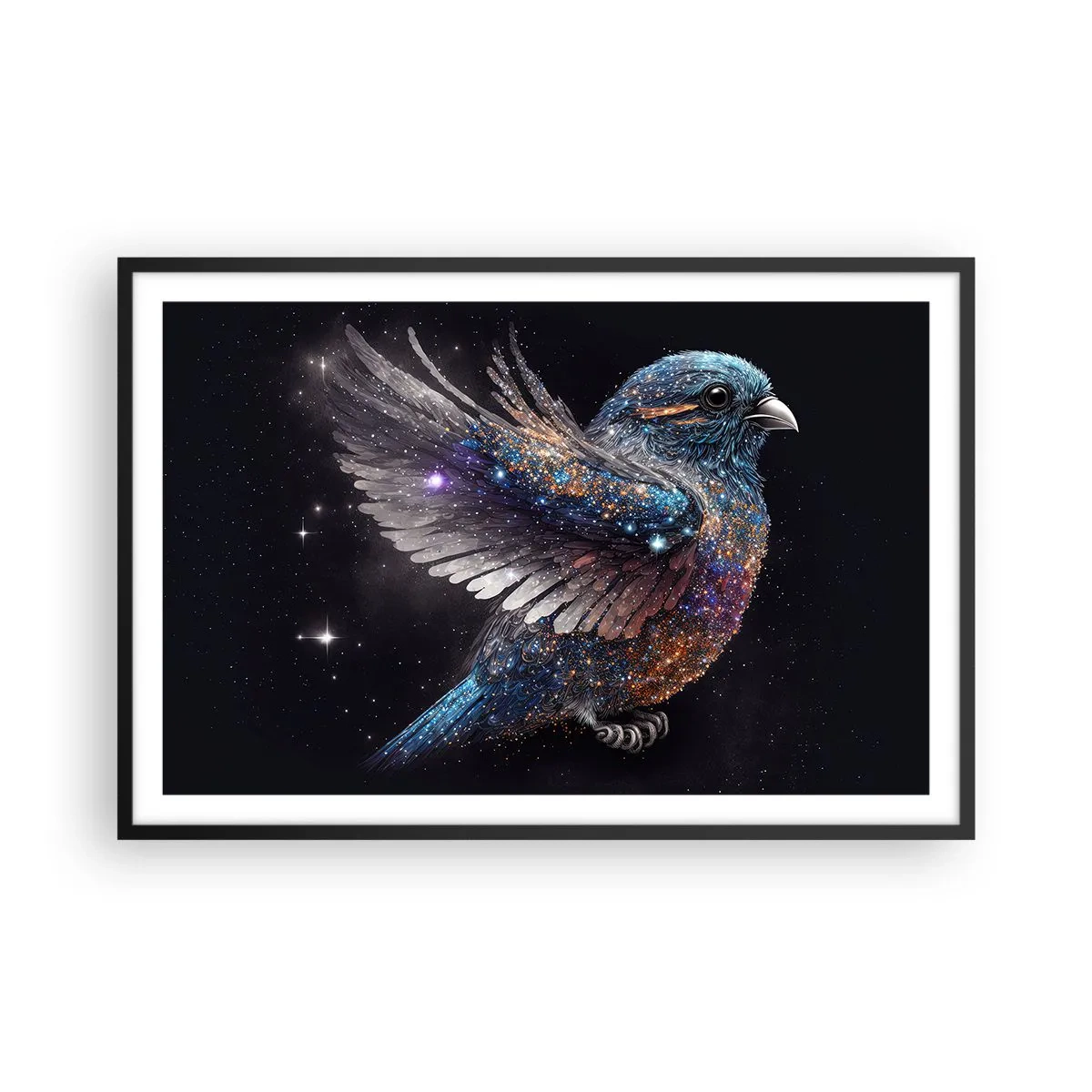 Plakát v černém rámu - Diamantový vrabec - 91x61 cm