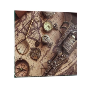 Obraz na skle - Dobrodružství volá - 30x30 cm