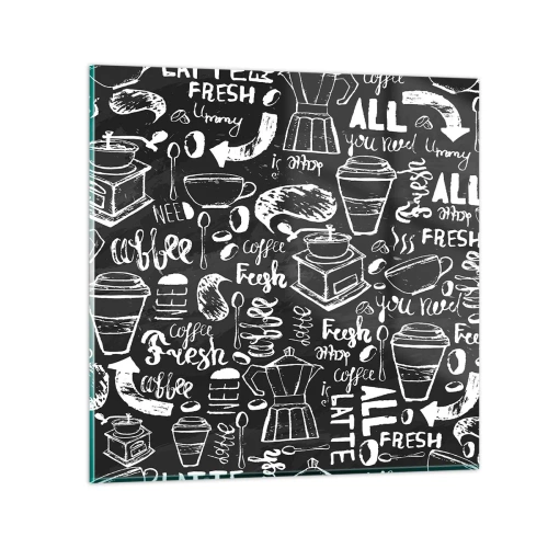 Obraz na skle - All you need is… - 40x40 cm