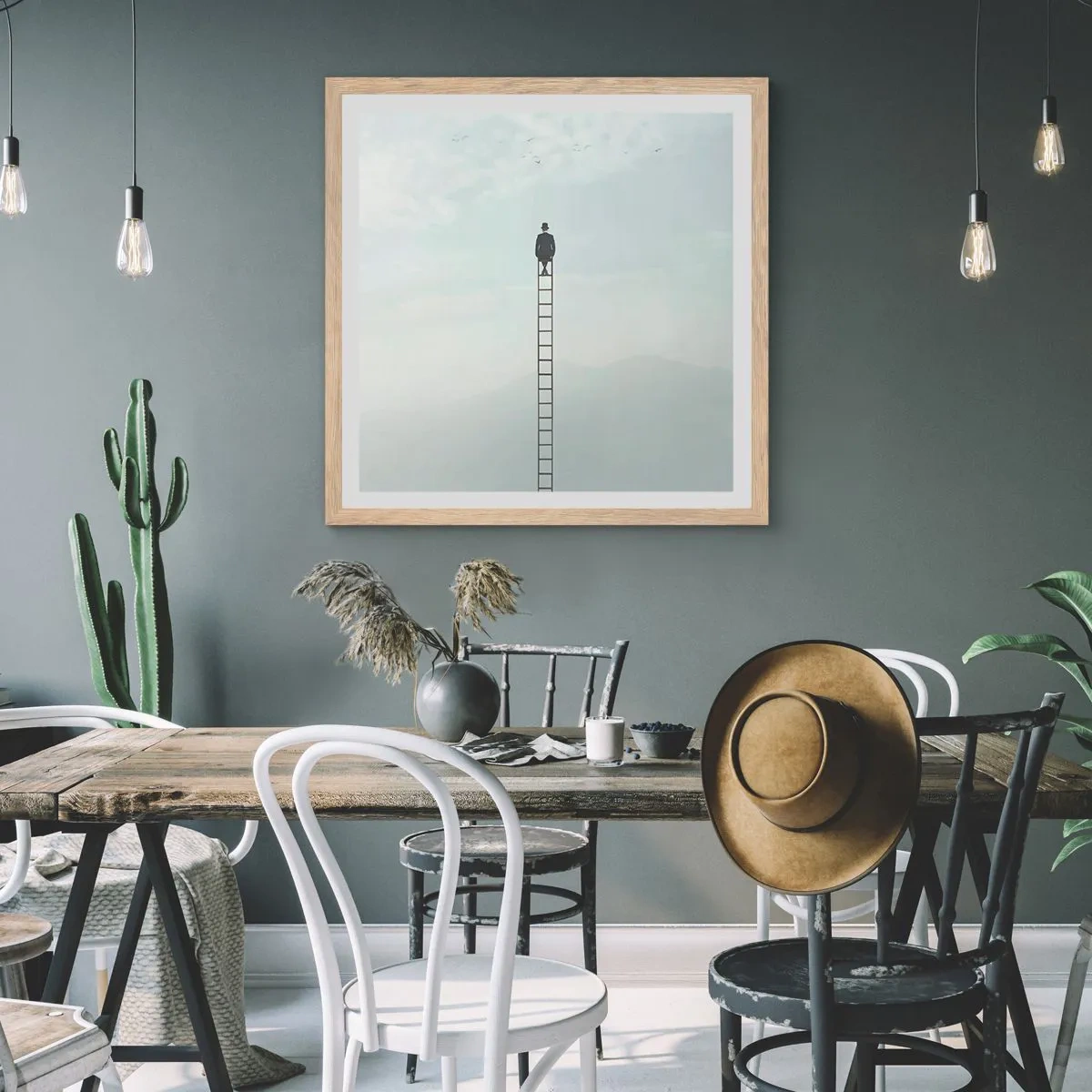 Plakát v rámu světlý dub - Povznést se nad to - 40x40 cm