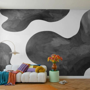 Fototapeta Premium Canvas - Mléčná dráha - Abstrakce, Kus, Černý a bílý - 300x210 cm