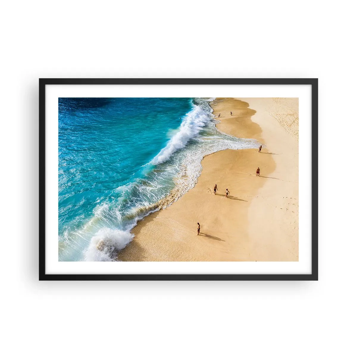 Plakát v černém rámu - A pak slunce, pláž… - 70x50 cm