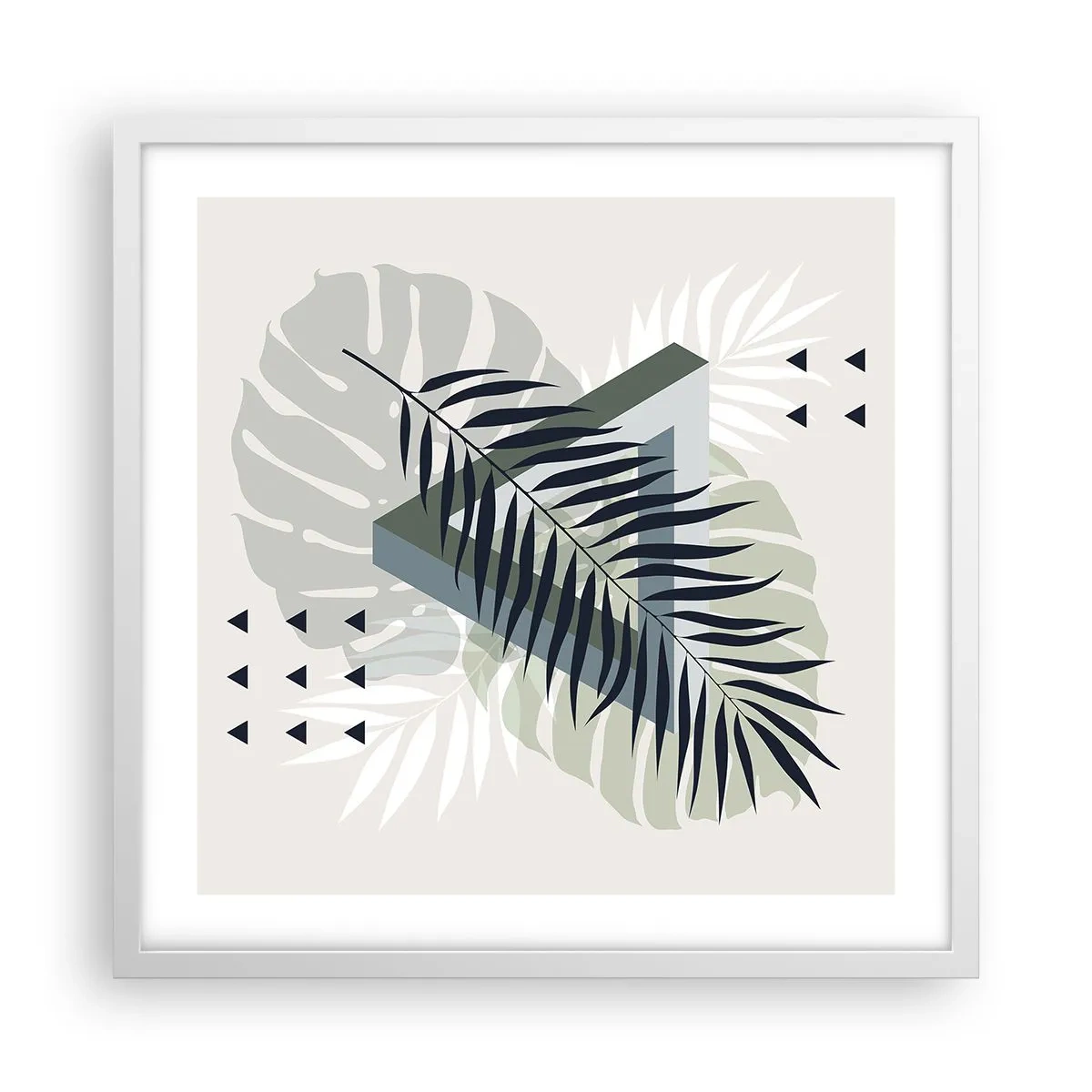 Plakát v bílém rámu - Příroda a geometrie – dva řády? - 50x50 cm