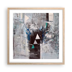 Plakát v rámu světlý dub - Přednostní pořadí trojúhelníků - 50x50 cm