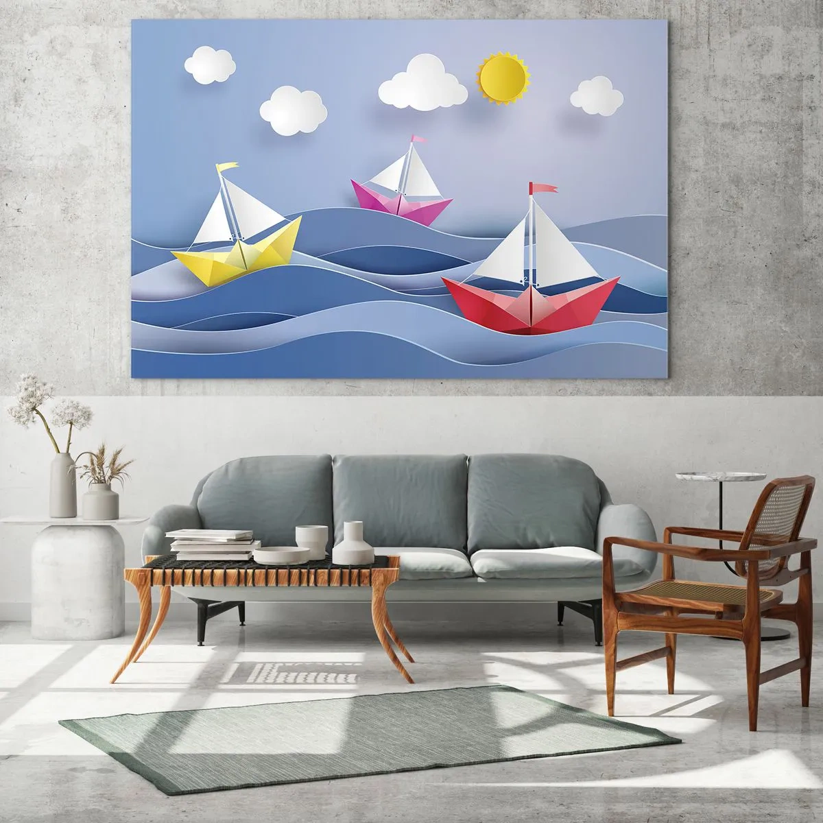 Obraz na skle - Ach, jak je hezké se houpat ve vlnách - 70x50cm - Ach, jak je příjemné houpat se na vlnách - Moderní nástěnná dekorace do obývacího pokoje a ložnice ARTTOR