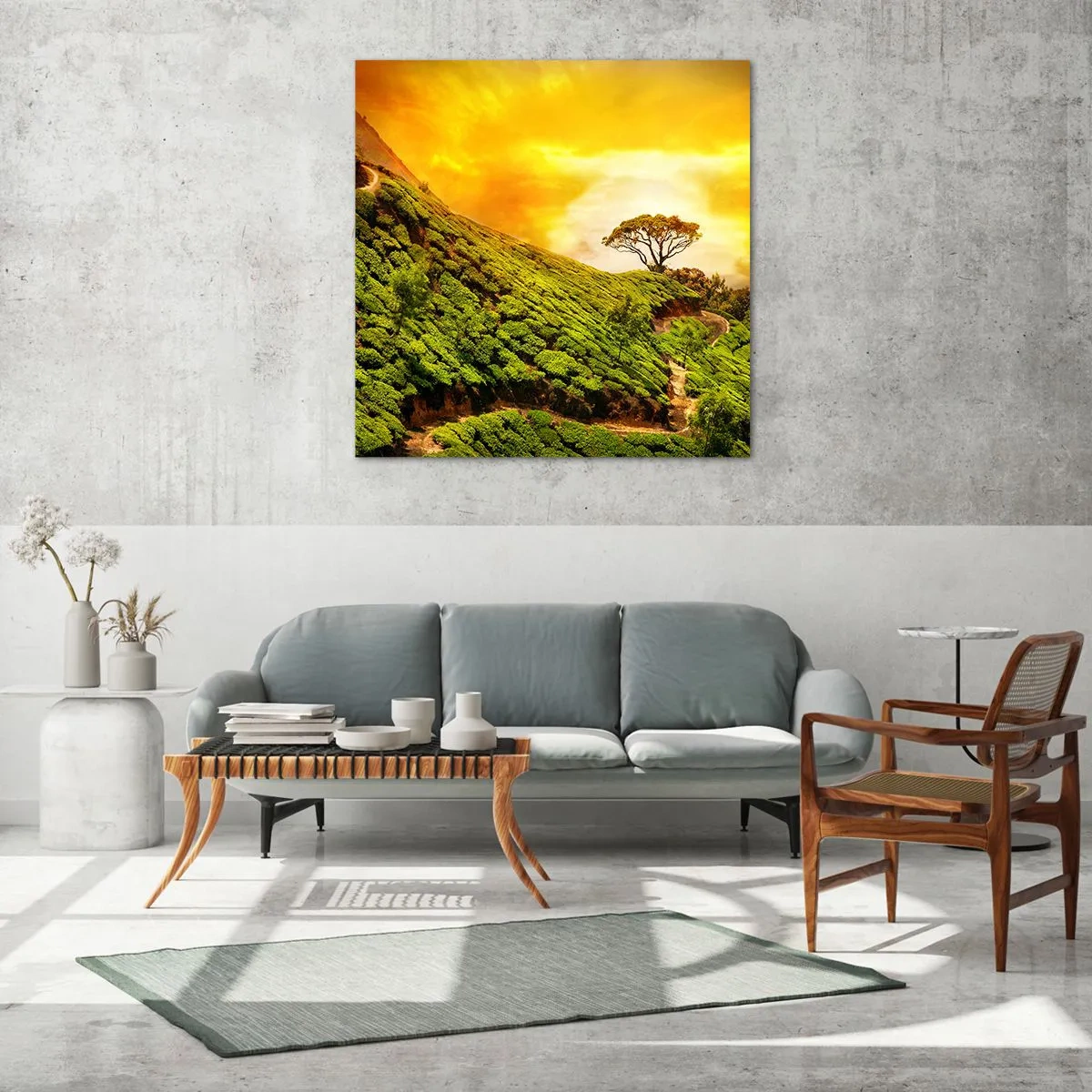 Obraz na skle - Klikatou stezkou, zeleným úbočím - 60x60 cm