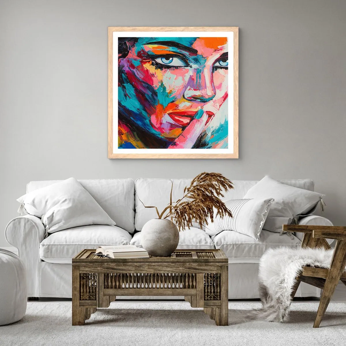 Plakát v rámu světlý dub - Naše první tajemství - 60x60 cm