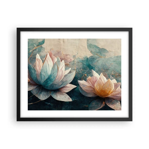 Plakát v černém rámu - Hvězdy a jezero - 50x40 cm