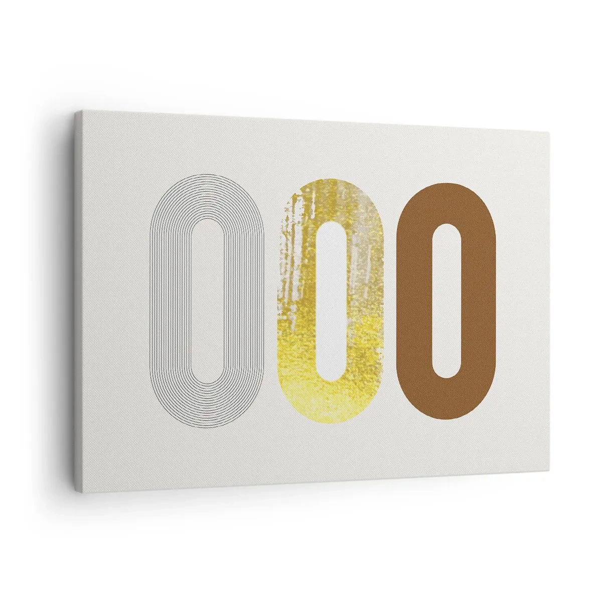 Obraz na plátně - Abstraktní motiv tří geometrických tvarů - 70x50cm - Ooo! - Moderní nástěnná dekorace do obývacího pokoje a ložnice ARTTOR