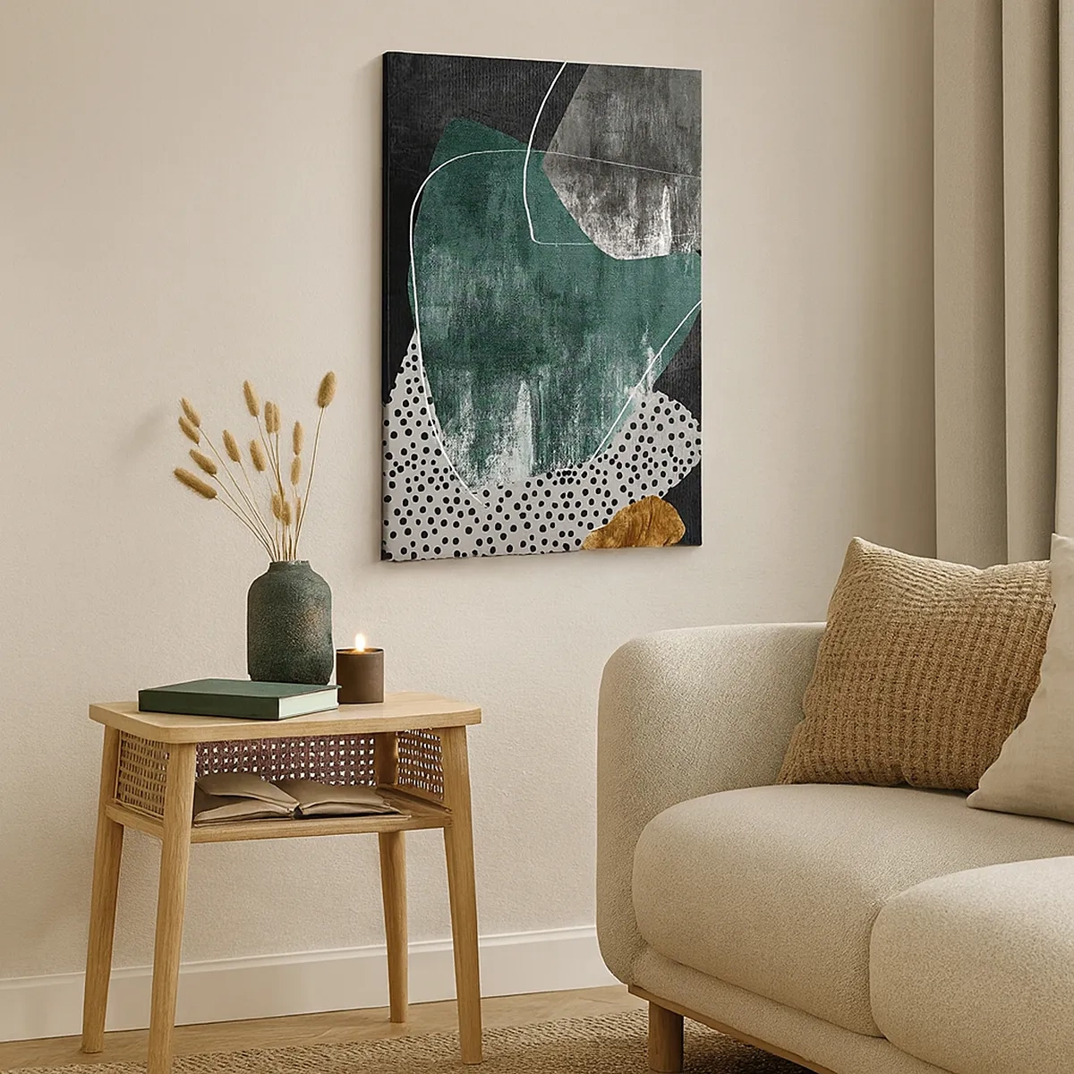 Obraz na plátně - Barevná abstrakce se zlatou vločkou - 50x70 cm