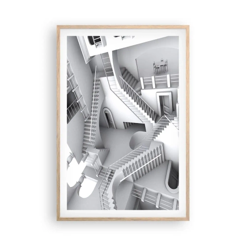 Plakát v rámu světlý dub - Paradoxy prostoru - 61x91 cm