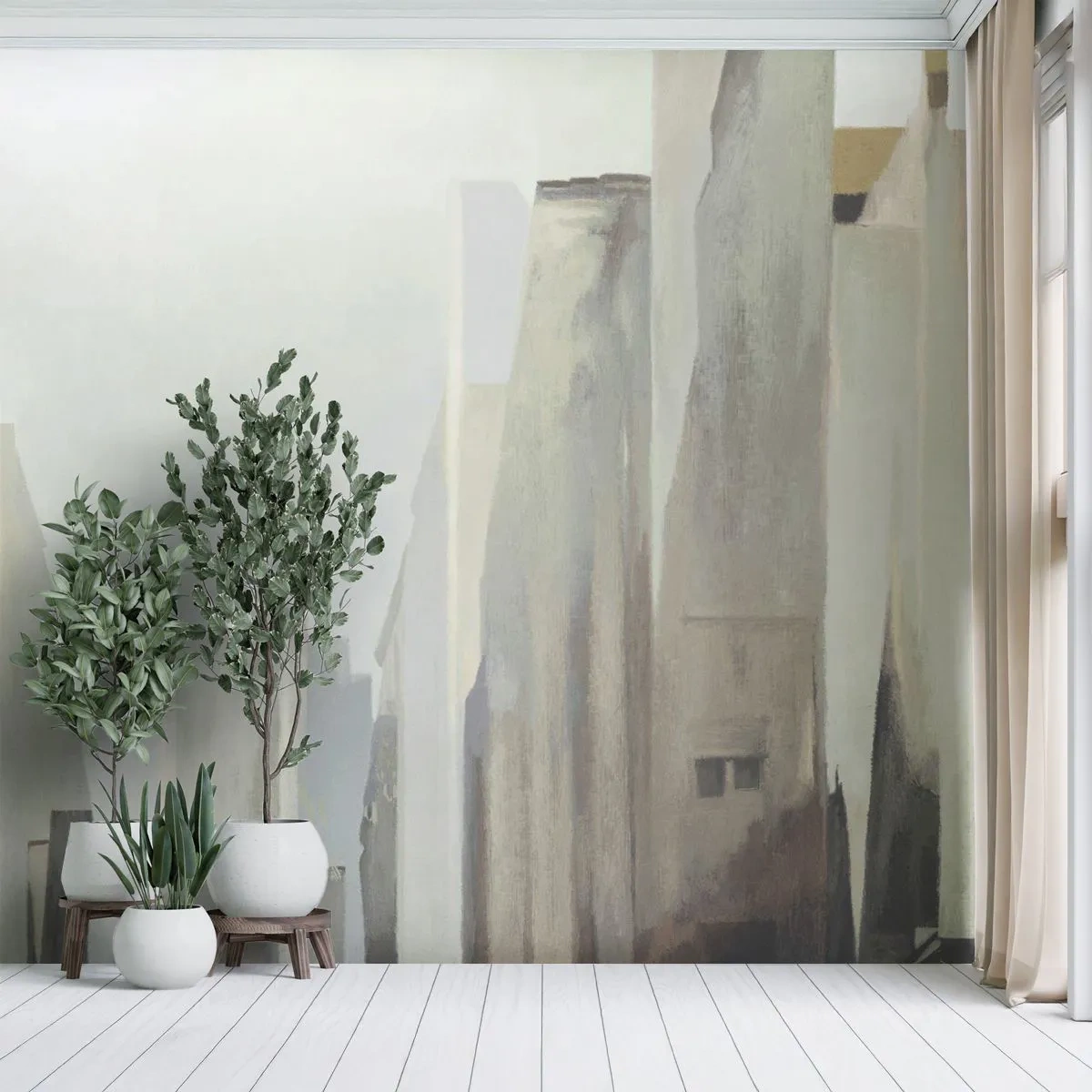 Fototapeta Premium Sand - Sen o městě - Minimalistický, Jasný, Město - 100x70 cm