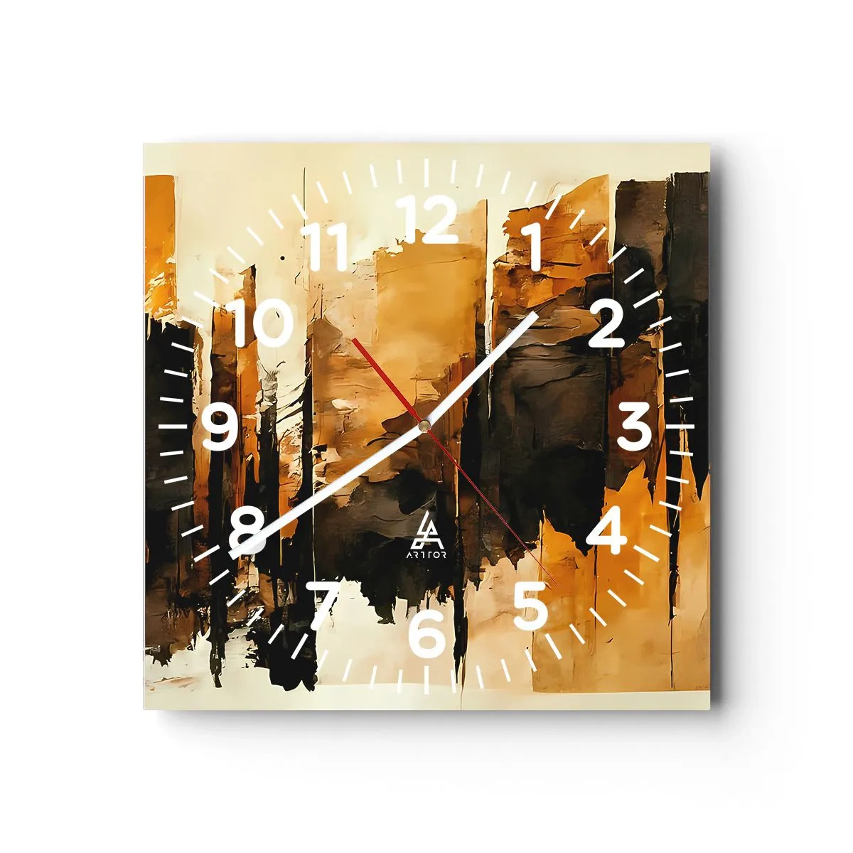 Nástěnné hodiny - Harmonie černé a zlaté - 30x30 cm