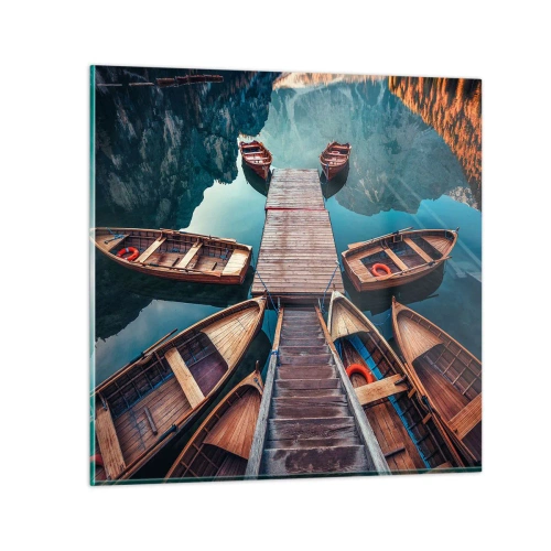 Obraz na skle - Čekám v přístavu - 40x40 cm